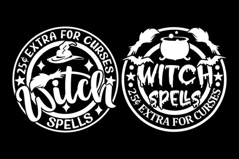 Witch Spells SVG, Halloween Round Sign Designs SVG TonisArtStudio 