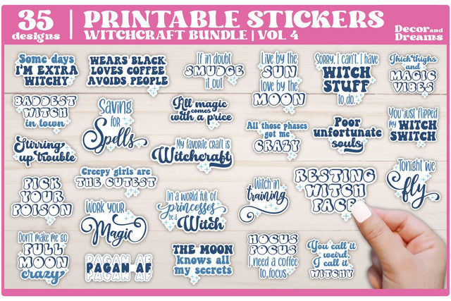 Witch Sticker Bundle | Witchcraft Sticker Bundle | Vol 4 SVG Decor and Dreams 
