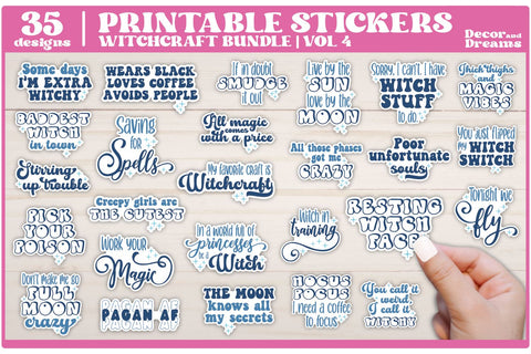 Witch Sticker Bundle | Witchcraft Sticker Bundle | Vol 4 SVG Decor and Dreams 