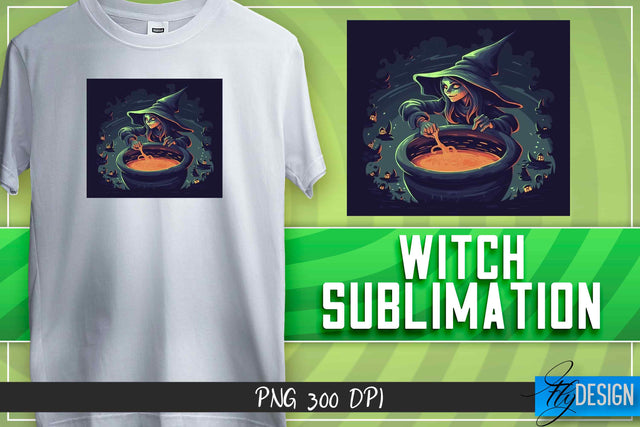 Witch Sublimation | T-Shirt Design Sublimation Fly Design 