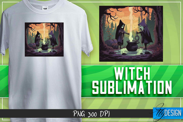 Witch Sublimation | T-Shirt Design Sublimation Fly Design 