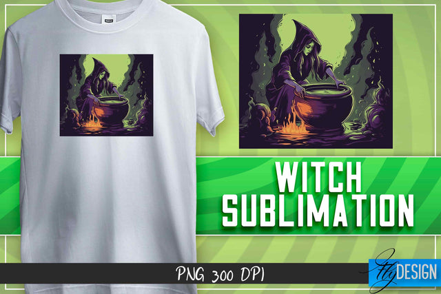 Witch Sublimation | T-Shirt Design Sublimation Fly Design 