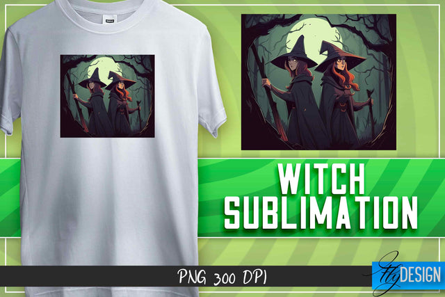 Witch Sublimation | T-Shirt Design Sublimation Fly Design 