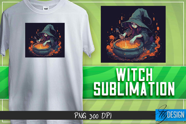 Witch Sublimation | T-Shirt Design Sublimation Fly Design 