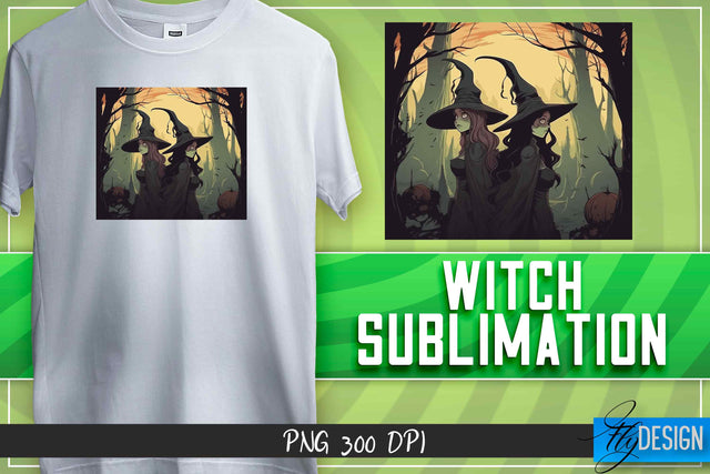 Witch Sublimation | T-Shirt Design Sublimation Fly Design 