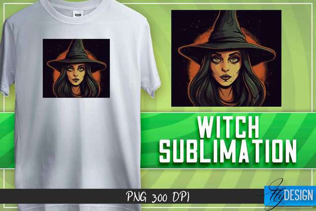 Witch Sublimation | T-Shirt Design Sublimation Fly Design 