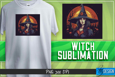 Witch Sublimation | T-Shirt Design Sublimation Fly Design 