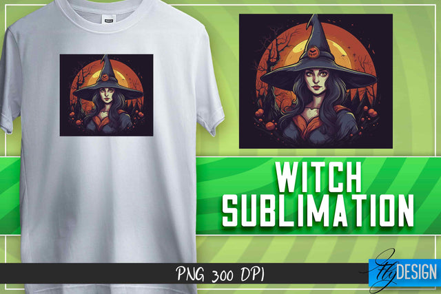 Witch Sublimation | T-Shirt Design Sublimation Fly Design 