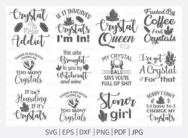 Witch svg File, Crystals SVG, Witch Bundle svg, crystal ball svg, Halloween Svg Bundle, Witchy woman svg, Sarcastic Svg, spiritual svg SVG Dinvect 