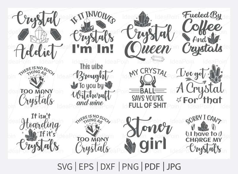 Witch svg File, Crystals SVG, Witch Bundle svg, crystal ball svg, Halloween Svg Bundle, Witchy woman svg, Sarcastic Svg, spiritual svg SVG Dinvect 
