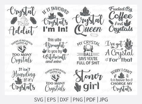 Witch svg File, Crystals SVG, Witch Bundle svg, crystal ball svg, Halloween Svg Bundle, Witchy woman svg, Sarcastic Svg, spiritual svg SVG Dinvect 