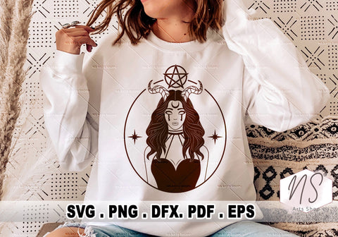 witch svg, goth svg, witchy svg, gothic girl svg, pagan svg, goth woman svg, goddess svg, witchcraft svg SVG NS Arts Shop 