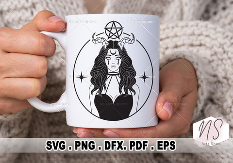 witch svg, goth svg, witchy svg, gothic girl svg, pagan svg, goth woman svg, goddess svg, witchcraft svg SVG NS Arts Shop 