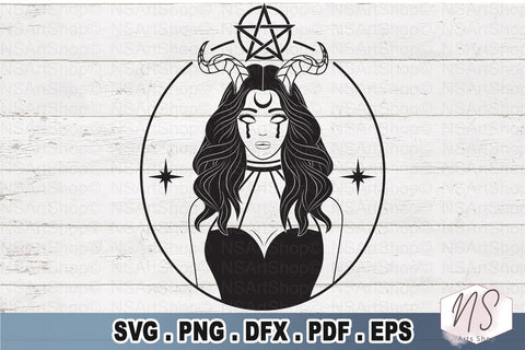 witch svg, goth svg, witchy svg, gothic girl svg, pagan svg, goth woman svg, goddess svg, witchcraft svg SVG NS Arts Shop 