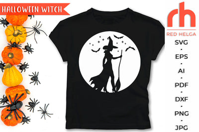 Witch SVG - Halloween Moon Cut File SVG RedHelgaArt 