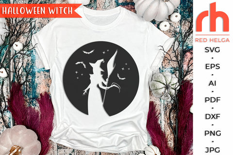 Witch SVG - Halloween Moon Cut File SVG RedHelgaArt 