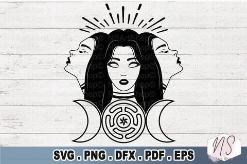 Witch SVG, Magic SVG, Goth SVG, Witchy SVG, Hecate Goddess SVG, Gothic girl SVG, pagan SVG, goth girl SVG, goddess SVG, witchcraft SVG SVG NS Arts Shop 