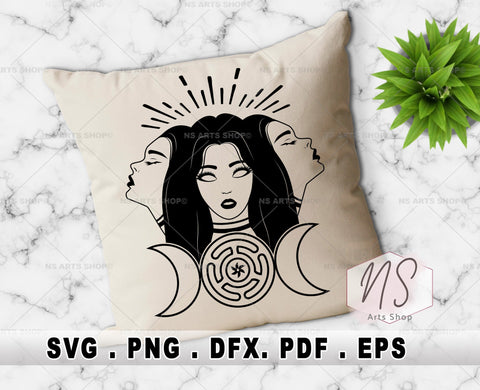 Witch SVG, Magic SVG, Goth SVG, Witchy SVG, Hecate Goddess SVG, Gothic girl SVG, pagan SVG, goth girl SVG, goddess SVG, witchcraft SVG SVG NS Arts Shop 