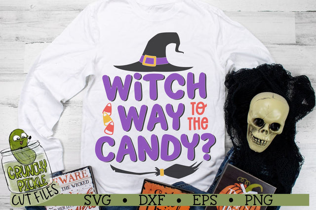 Witch Way to the Candy Halloween SVG Cut File SVG Crunchy Pickle 