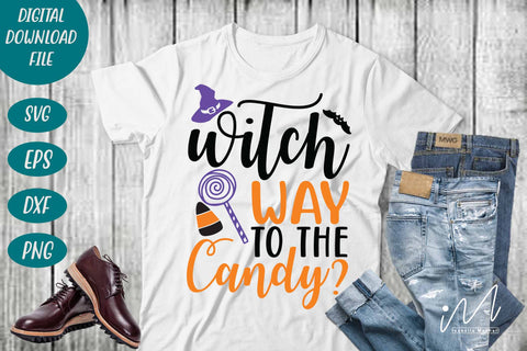 Witch way to the candy svg, candy svg, Halloween candy t shirt svg, Halloween svg, Funny Halloween T-shirt svg, Halloween Day T-shirt, Happy Halloween svg, Batty Svg, Pumpkin svg, Holiday Cricut SVG Isabella Machell 