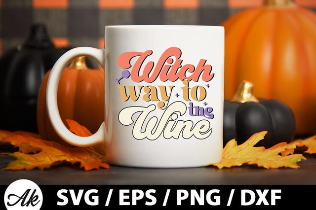 Witch way to the wine Retro SVG SVG akazaddesign 