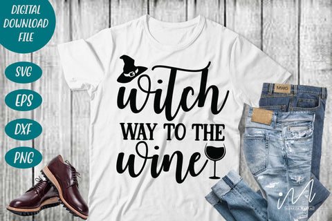 Witch way to the wine svg, Halloween wine svg, Halloween svg, Funny Halloween T-shirt svg, Halloween Day T-shirt, Happy Halloween svg, Batty Svg, Pumpkin svg, Holiday Cricut SVG Isabella Machell 