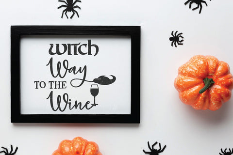 Witch Way To The Wine - SVG, PNG, DXF, EPS SVG Elsie Loves Design 