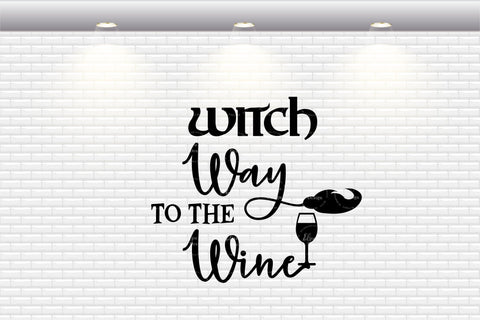 Witch Way To The Wine - SVG, PNG, DXF, EPS SVG Elsie Loves Design 