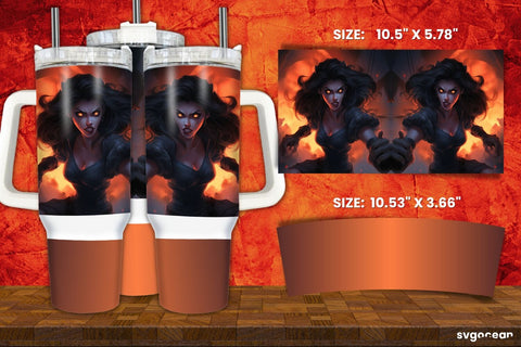 Witch-werewolf Wrap Bundle | Tumbler | Mug | Pen Sublimation SvgOcean 