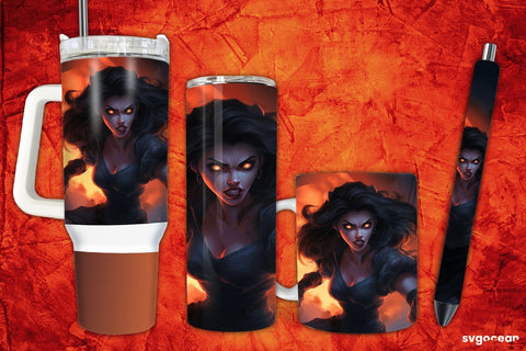 Witch-werewolf Wrap Bundle | Tumbler | Mug | Pen Sublimation SvgOcean 