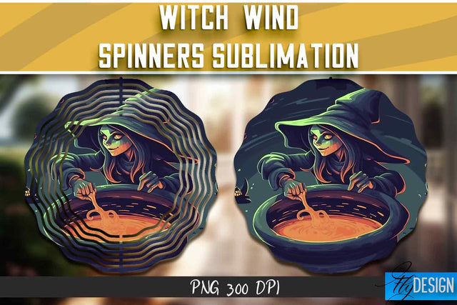 Witch Wind Spinners Sublimation Sublimation Fly Design 