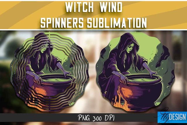 Witch Wind Spinners Sublimation Sublimation Fly Design 