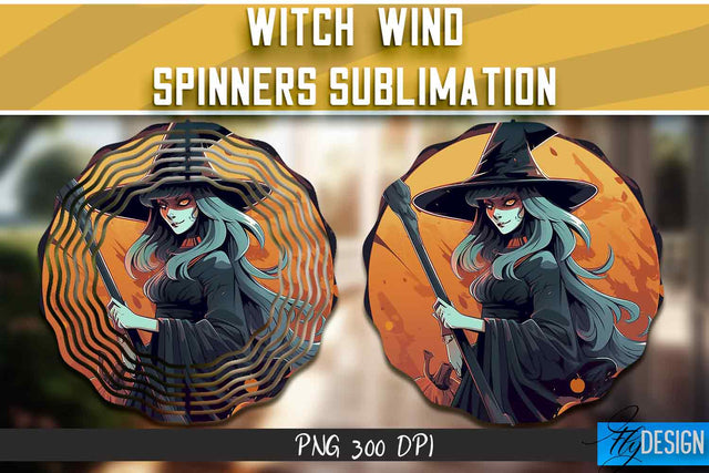 Witch Wind Spinners Sublimation Sublimation Fly Design 