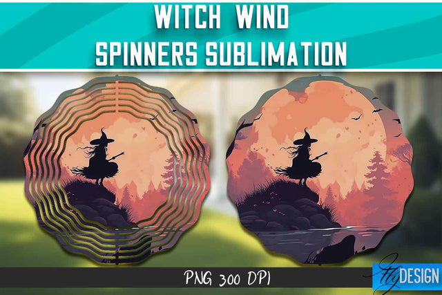 Witch Wind Spinners Sublimation Sublimation Fly Design 