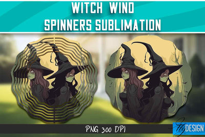 Witch Wind Spinners Sublimation Sublimation Fly Design 
