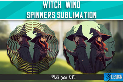 Witch Wind Spinners Sublimation Sublimation Fly Design 