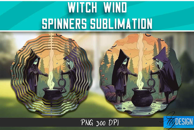 Witch Wind Spinners Sublimation Sublimation Fly Design 