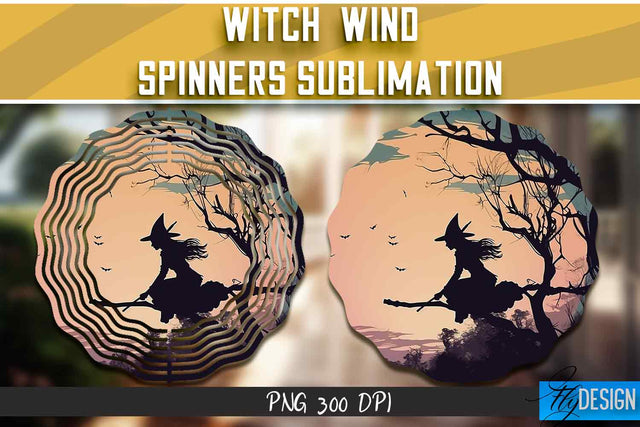 Witch Wind Spinners Sublimation Sublimation Fly Design 