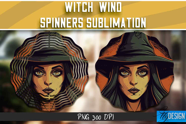 Witch Wind Spinners Sublimation Sublimation Fly Design 