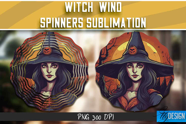 Witch Wind Spinners Sublimation Sublimation Fly Design 
