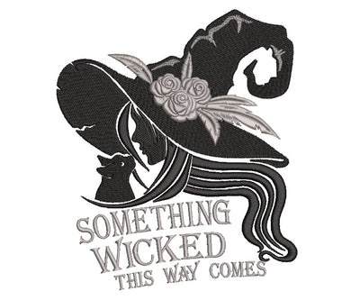 Witch with cat embroidery design, Halloween embroidery, 4 sizes, instant download Embroidery/Applique DESIGNS ArtEMByNatalia 