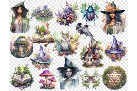 Witchcraft Clipart PNG | Forest Witch Graphics SVG GlamArtZhanna 