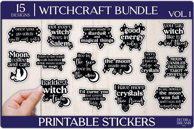 Witchcraft Sticker Bundle | Moon Sticker Bundle | Vol 1 Sublimation Decor and Dreams 