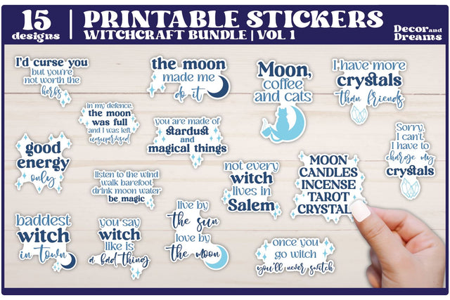Witchcraft Sticker Bundle | Moon Sticker Bundle | Vol 1 SVG Decor and Dreams 