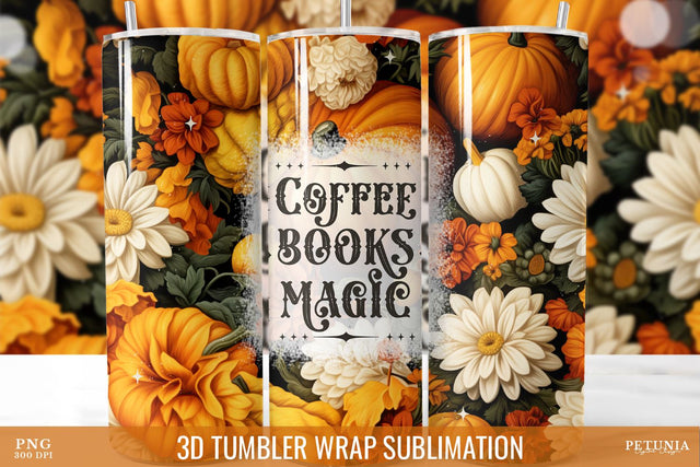 Witchcraft Tumbler, 3D Halloween Sublimation Tumbler Wrap Sublimation Petunia Digital Design 
