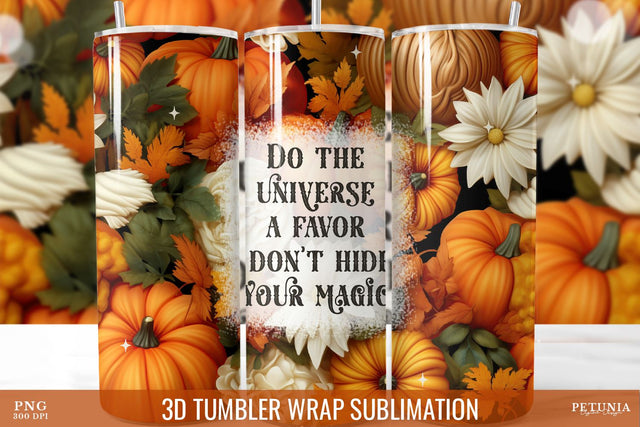 Witchcraft Tumbler, 3D Halloween Sublimation Tumbler Wrap Sublimation Petunia Digital Design 