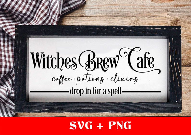 Witches Brew Cafe Halloween SVG, Halloween Design, Halloween Svg, Halloween Sign Svg, Silhouette Cricut SVG sassyprint 