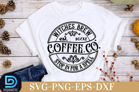 Witches brew Coffee Co. est. 1692 stop in for a spell, Halloween SVG Design SVG DESIGNISTIC 