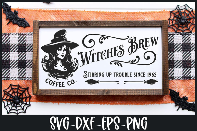 Witches Brew Coffee Co. SVG | Vintage Halloween Sign SVG B Renee Design 