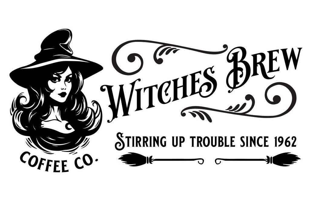 TOPYUN Targa Metallica Witches Brew Coffee - 20x30 Cm - Cartello Vintage Halloween Per Decorazione Parete